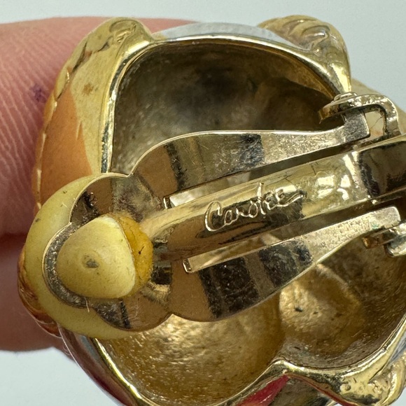 Vintage Carolee gold and silver tone clip on earrings - Picture 13 of 16